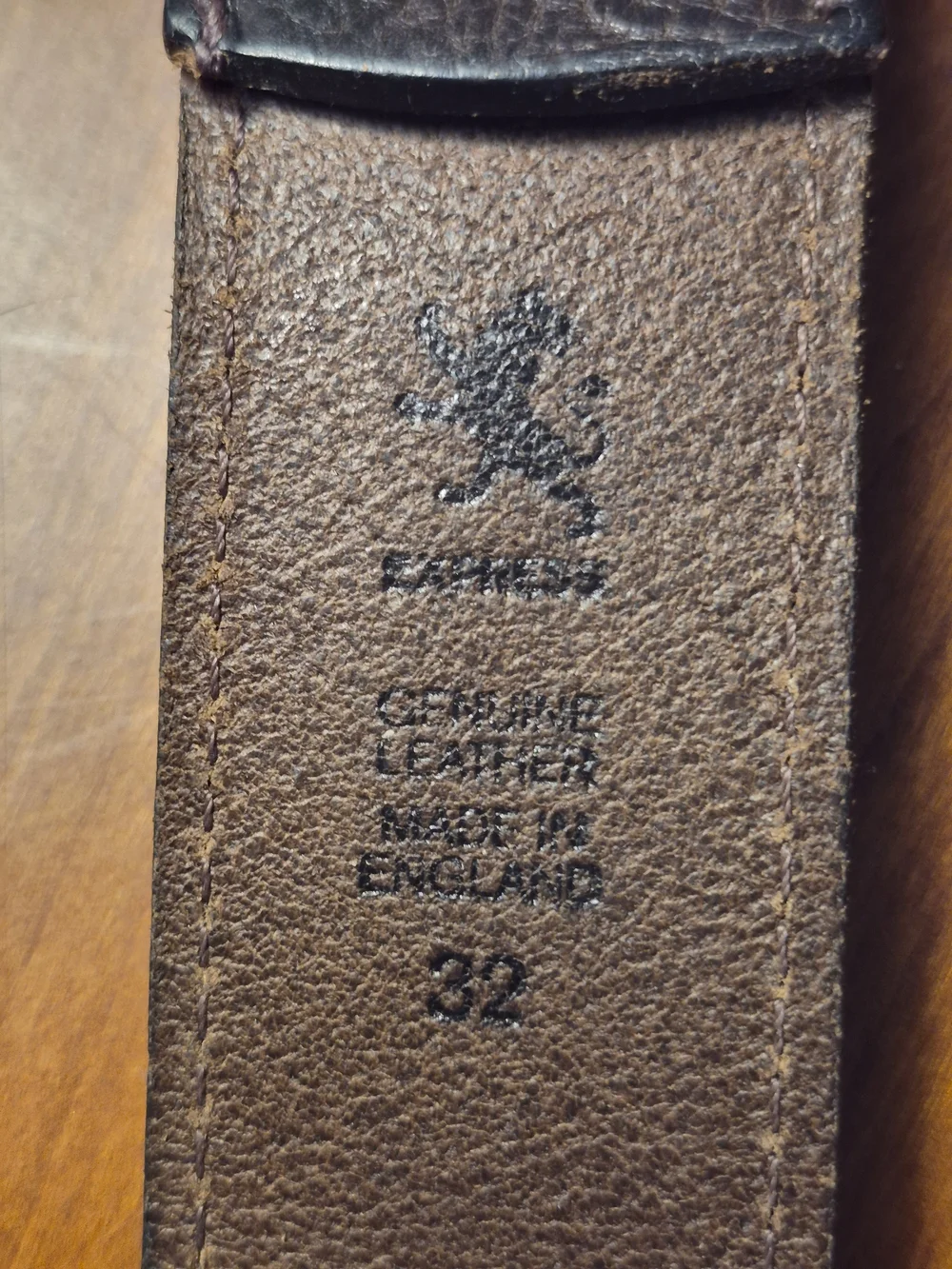 Vintage Express Men's Dark Brown  Leather Belt with Silver Buckle Made  ENGLAND